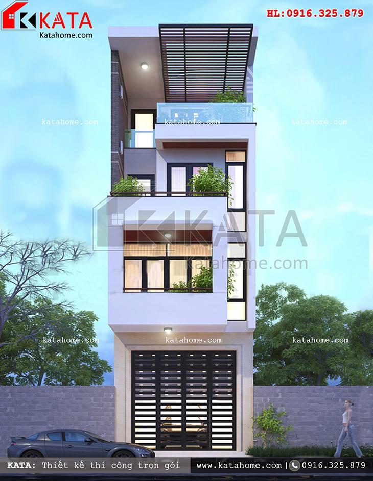 Thiết kế nhà ở Thái Nguyên 4 tầng - Mã số: NP 45053