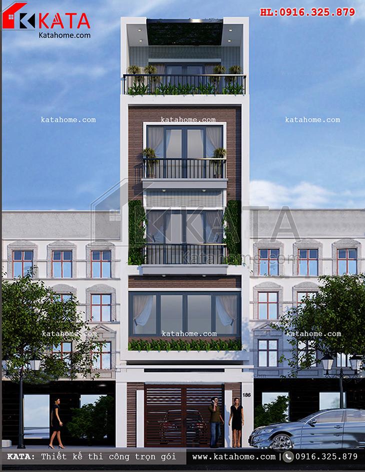 Thiết kế nhà ở Thái Nguyên 5 tầng - Mã số:NP 55051