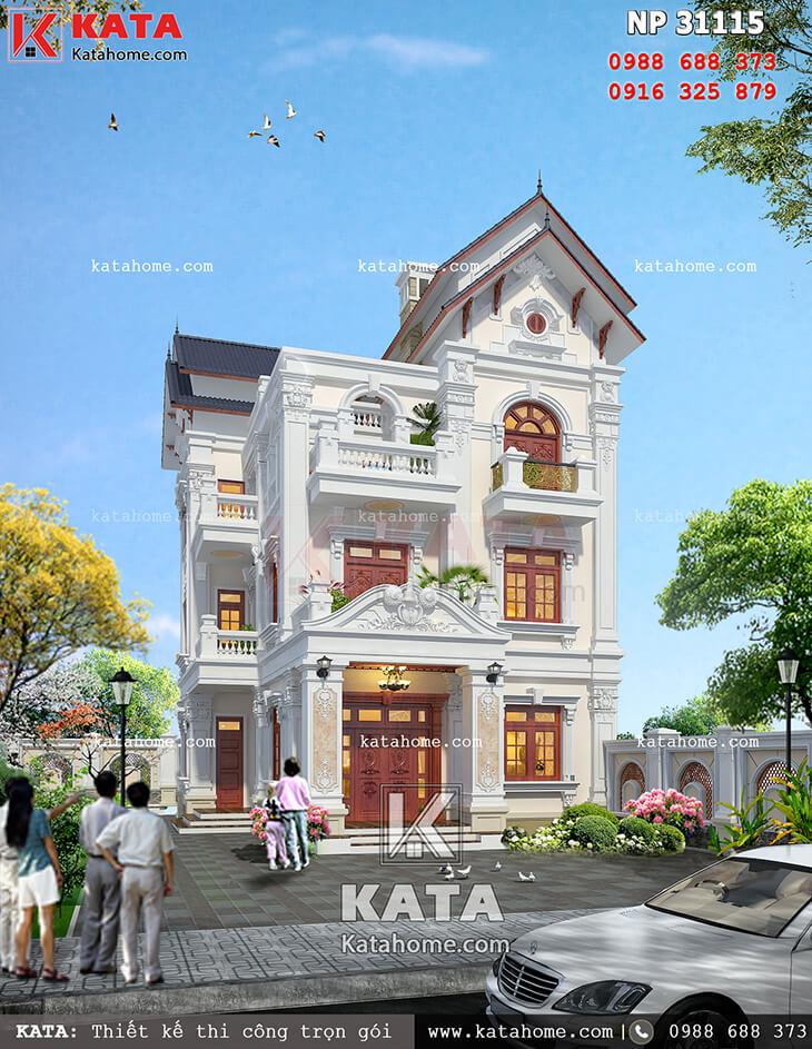 Mẫu biệt thự 3 tầng kiểu pháp tân cổ điển tại Quảng Ninh – Mã số: BT 31115