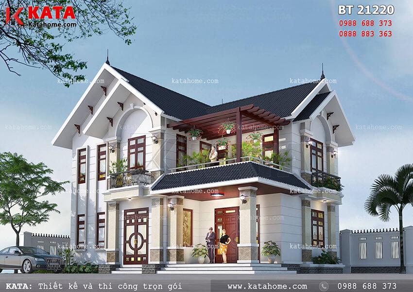 Mẫu thiết kế nhà đẹp 2 tầng hiện đại mái thái tại Hưng Yên – Mã số: BT 21220