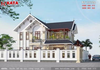 Thiết kế biệt thự 2 tầng mái thái 120m2 tại Hưng Yên