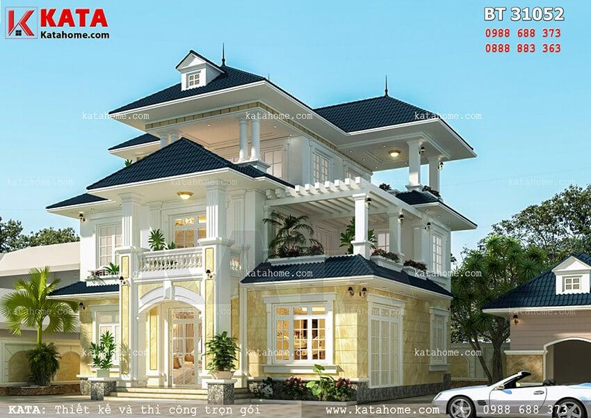 Bản thiết kế nhà ở 3 tầng mái Thái đẹp tại Thanh Hóa – Mã số: BT 31052