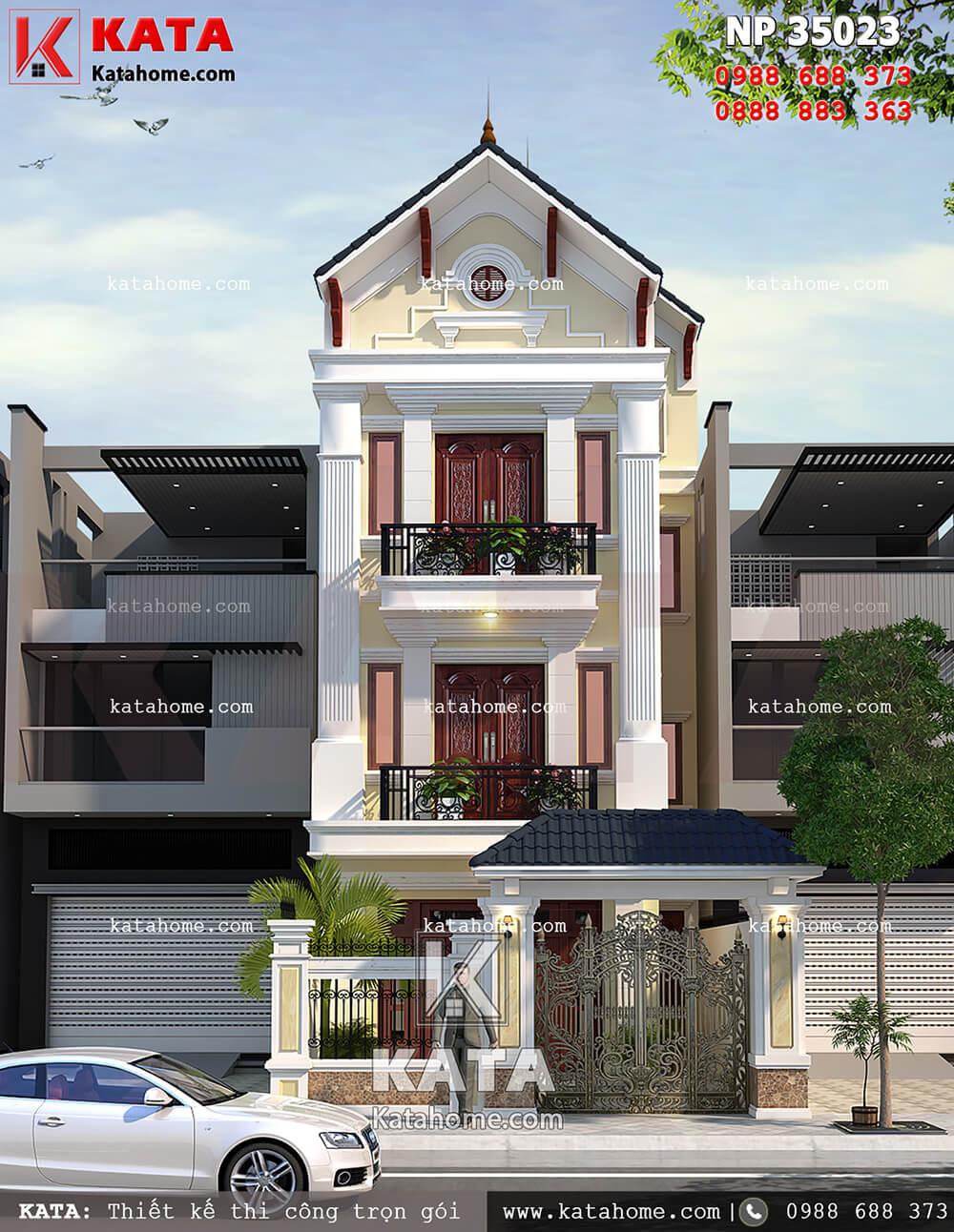 Thiết kế nhà ống lệch tầng hiện đại 3 phòng ngủ tại Bắc Giang. VILINCO - Kiến  Trúc Nhà Đẹp