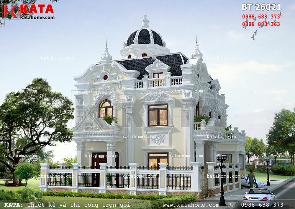 Thiết kế biệt thự lâu đài 2 tầng đẹp tại Móng Cái - Mã số: BT 26021 (1)