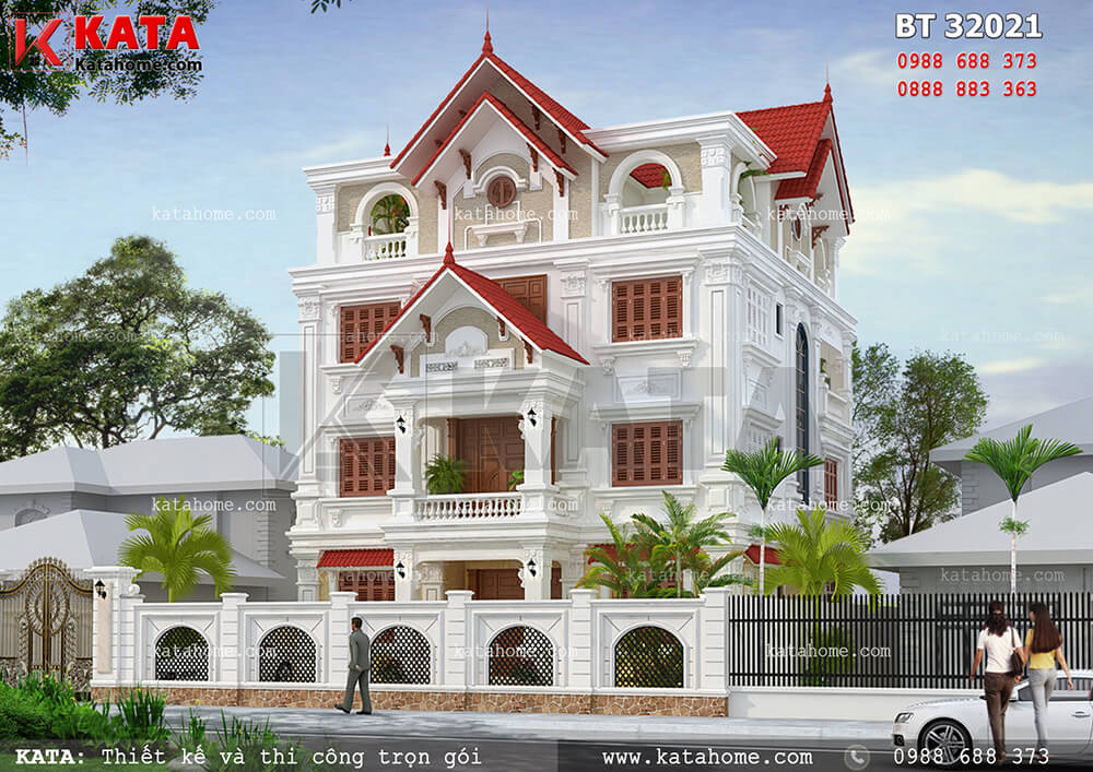 Thiết kế biệt thự pháp 4 tầng tân cổ điển tại Lạng Sơn – Mã số: BT 32021