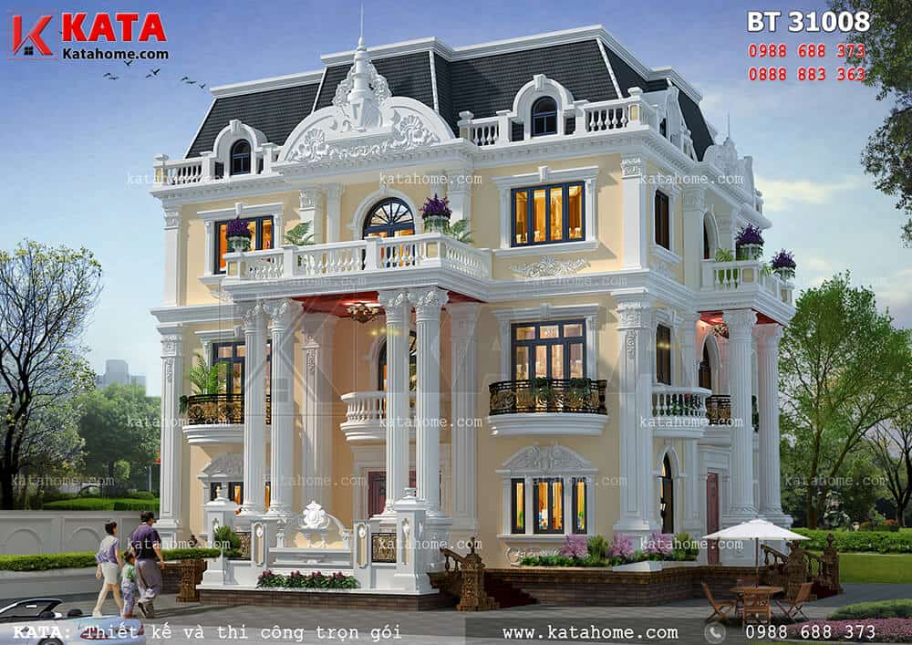 Mẫu biệt thự đẹp nhất Việt Nam với công năng 3 tầng tân cổ điển tại Bình Dương – Mã số: BT 31008
