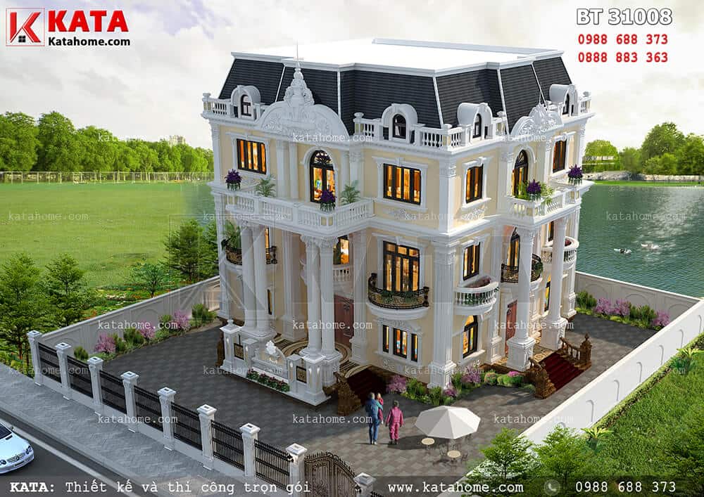 mẫu thiết kế lâu đài dinh thự đẹp 3 tầng