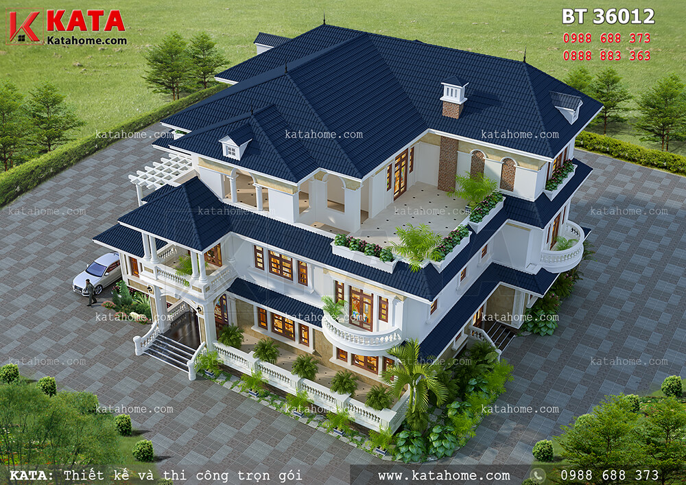 Mẫu thiết kế biệt thự 3 tầng mái Thái tại Tuyên Quang - Mã số: BT 36012 (4)
