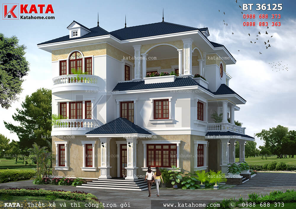 Bản vẽ thiết kế nhà ở 3 tầng mái Thái đẹp tại Lai Châu – Mã số: BT 36125