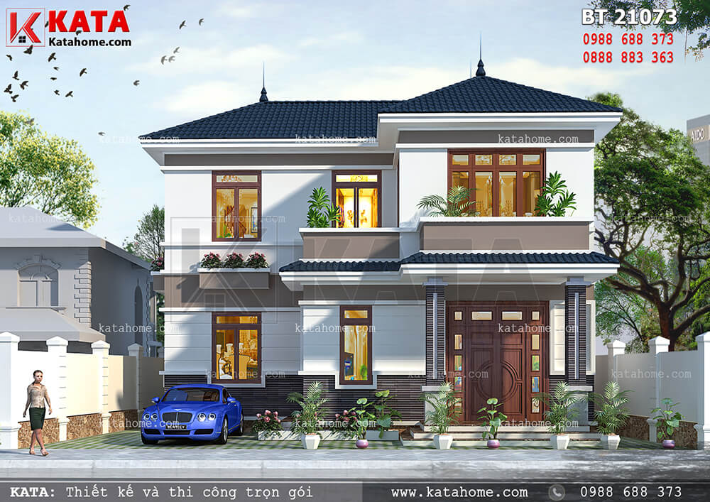 Mẫu thiết kế biệt thự nhà vườn 2 tầng tại Quảng Bình – Mã số: BT 21073