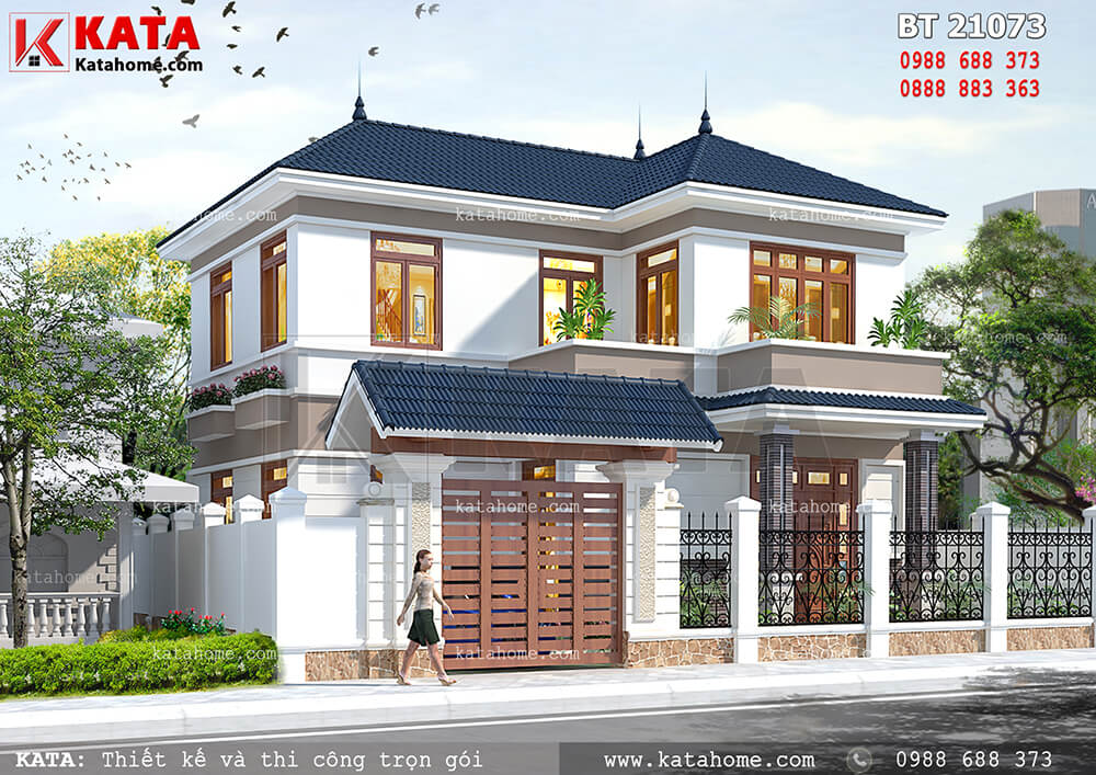 Mẫu thiết kế biệt thự nhà vườn 2 tầng tại Quảng Bình – Mã số: BT 21073