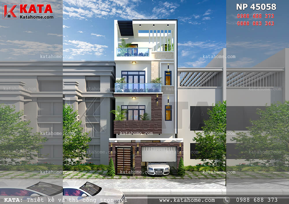 Kiến trúc nhà lô phố đẹp 4 tầng hiện đại tại Ninh Bình – Mã số: NP 45058
