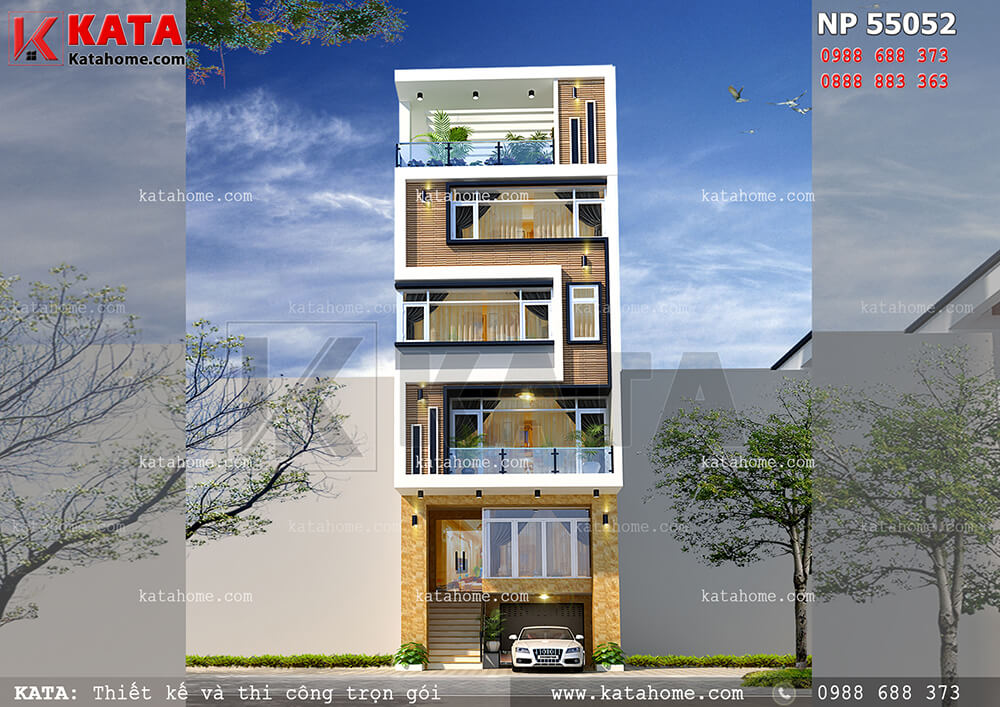 Thiết kế nhà phố 5 tầng đẹp NP 55052