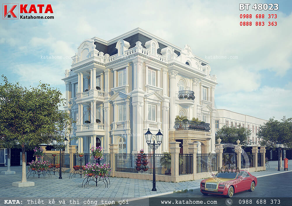 Thiết kế biệt thự đẹp 4 tầng tân cổ điển tại Quảng Ninh – Mã số: BT 48023