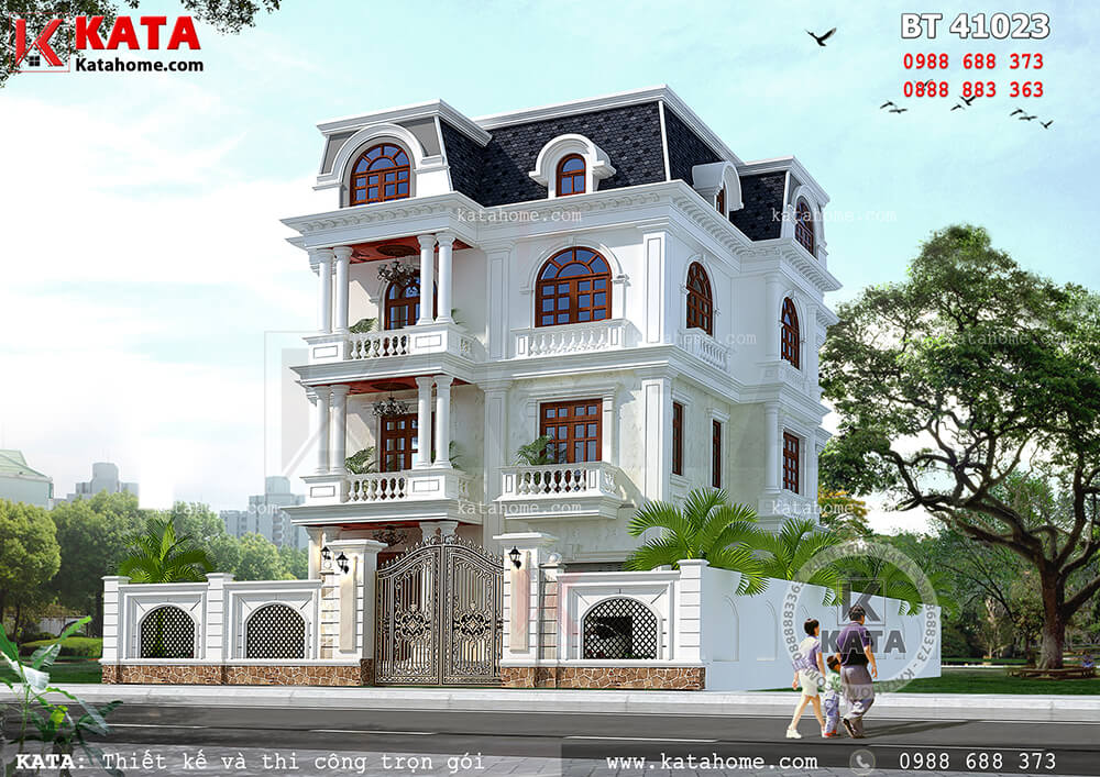 Biệt thự mini kiểu pháp tân cổ điển 4 tầng đẹp của Pháp tại Thanh Hóa – Mã số BT 41023