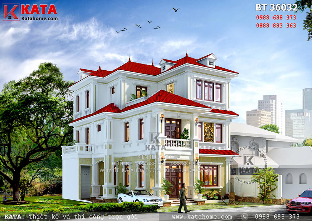 Mẫu biệt thự kiểu Pháp 3 tầng đẹp tại Quảng Ninh – Mã số BT 36032