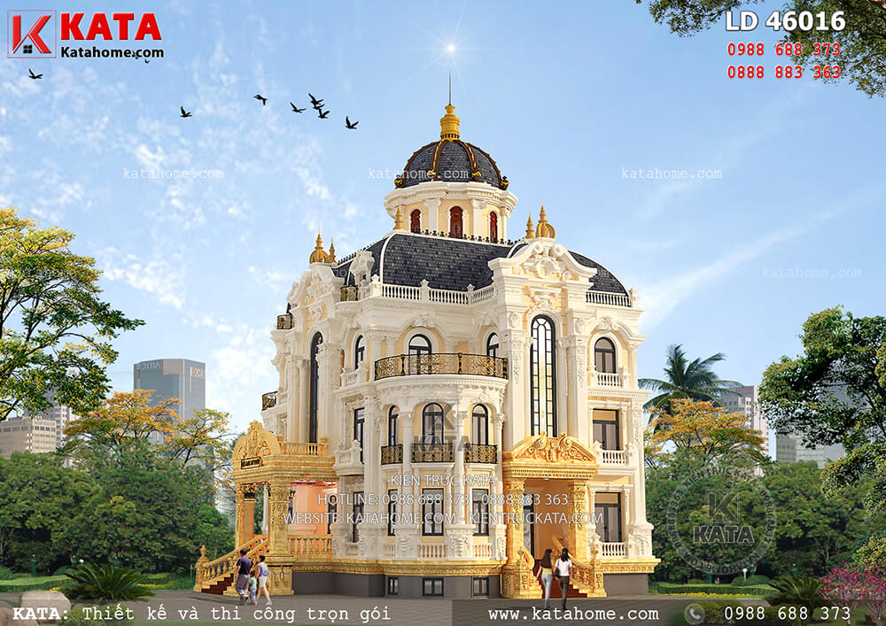 Biệt thự lâu đài 3 tầng kiến trúc Pháp tại Hà Nội – Mã số: LD 46016