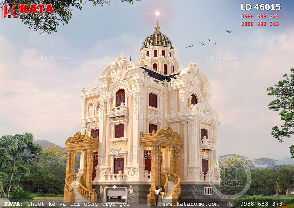 Thiết kế mẫu lâu đài dinh thự đẹp 4 tầng tại Bắc Ninh – Mã số: LD 46015