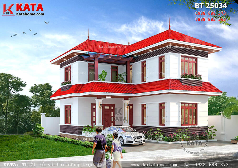 Mẫu biệt thự nhà 2 tầng đẹp mái Thái tại Quảng Ninh – Mã số: BT 25034