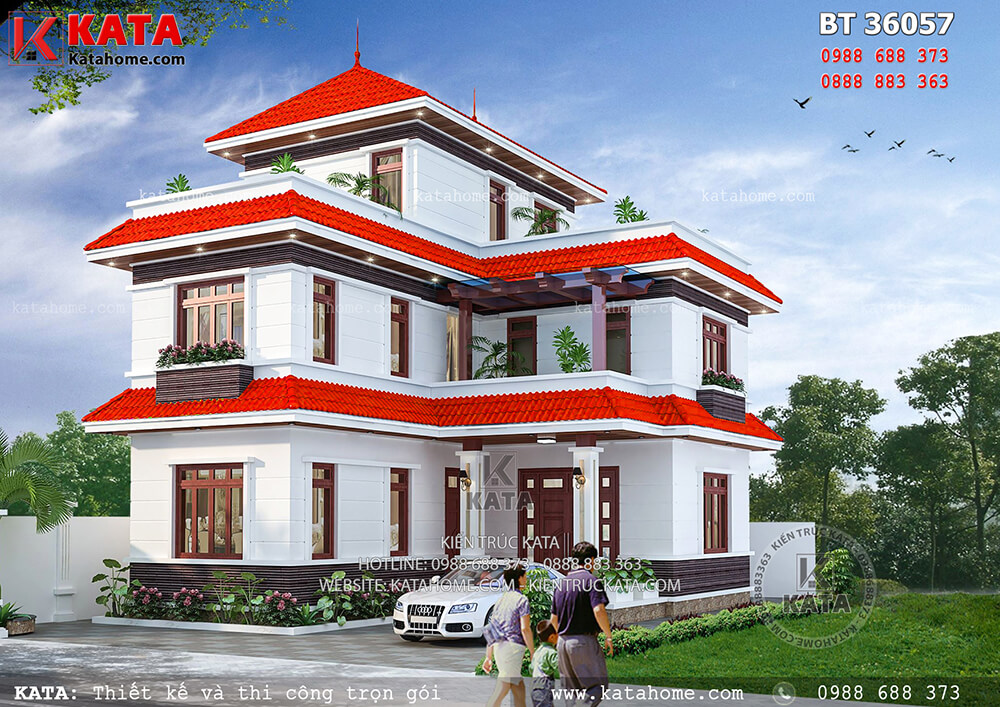 Thiết kế biệt thự 2 tầng 1 tum đẹp hiện đại tại Quảng Ninh – Mã số: BT 36057