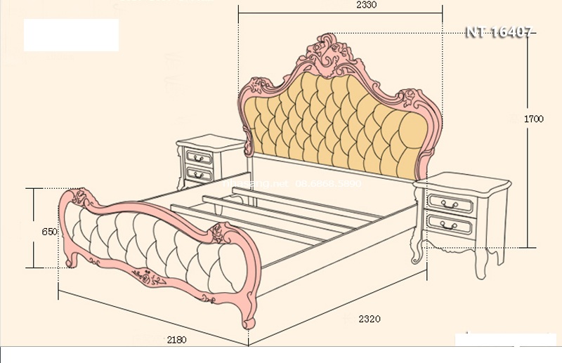 Kích thước thiết kế giường ngủ Super King