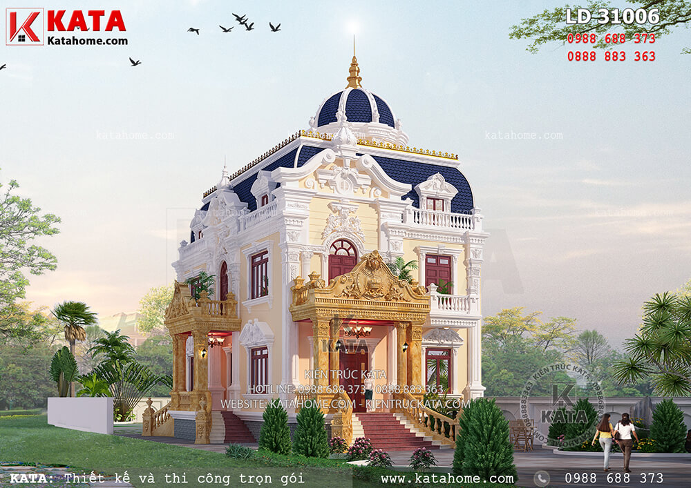 Thiết kế biệt thự lâu đài 2 tầng cổ điển tại Hà Nội – Mã số: LD 31006