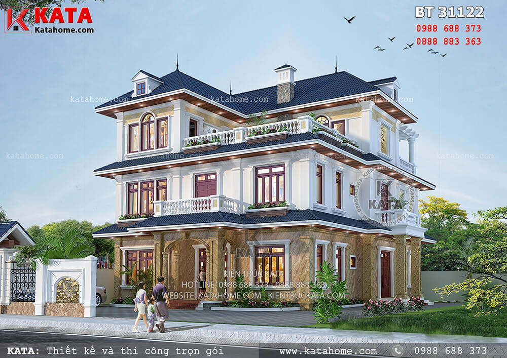 Mẫu nhà đẹp Kata 3 tầng kết hợp nhà vườn mái Thái tại Thanh Hóa – Mã số: BT 31122