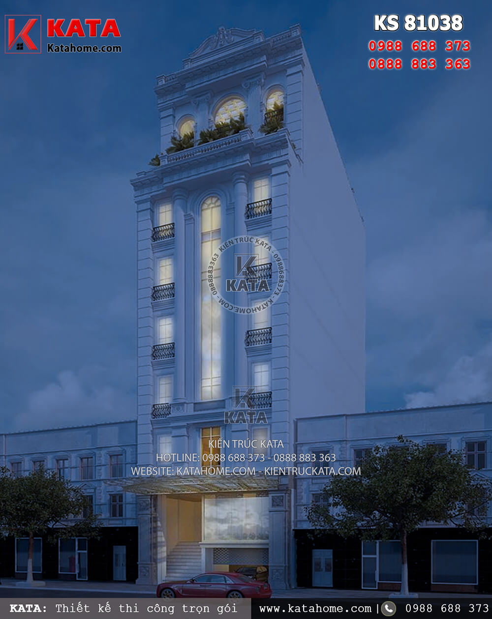 Một góc nhìn của mẫu khách sạn 3 sao đẹp 7 tầng tại Quảng Ninh