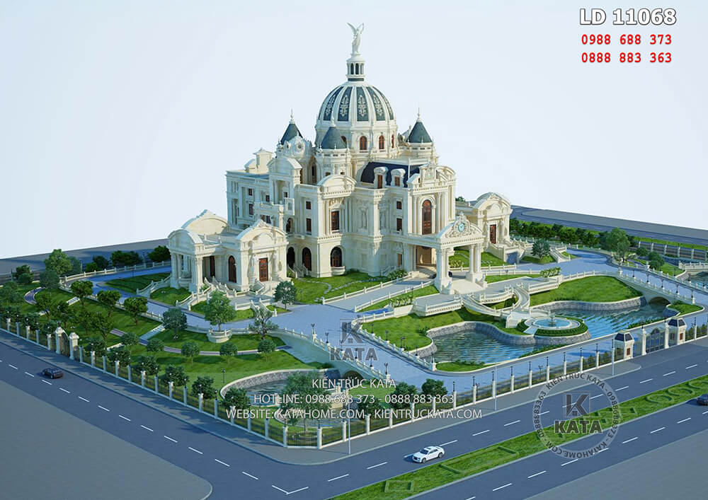 Toàn bộ khung cảnh mẫu thiết kế cung điện lâu đài tại Ninh Bình - Mã số: LD 11068