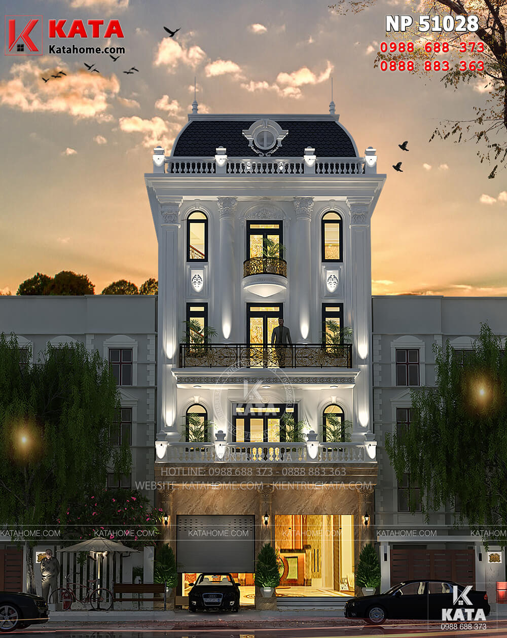 Thiết kế nhà ở và kinh doanh khách sạn tại Hà Nội 5 tầng– Mã số: NP 51028