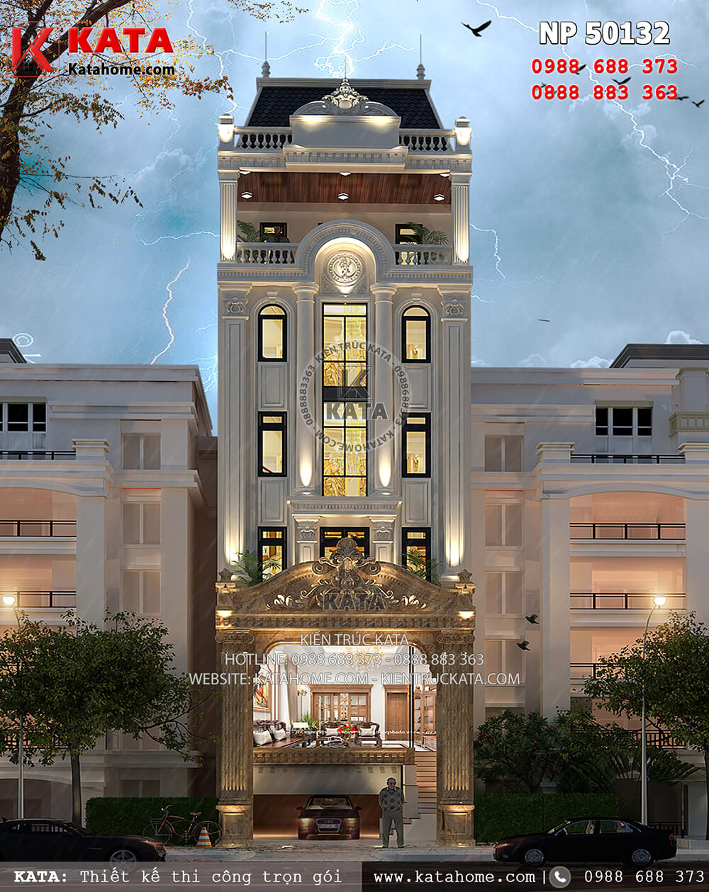 Mẫu thiết kế khách sạn 2 sao kiến trúc tân cổ điển tại Nha Trang sang trọng và vô cùng cuốn hút
