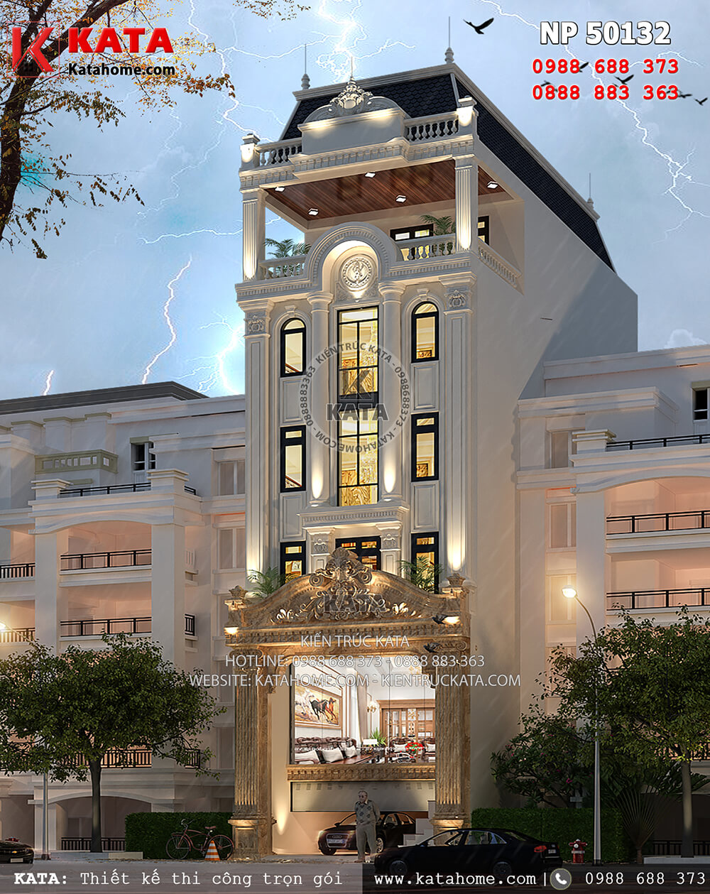 Một góc nhìn của mẫu thiết kế khách sạn 2 sao kiến trúc tân cổ điển tại Nha Trang