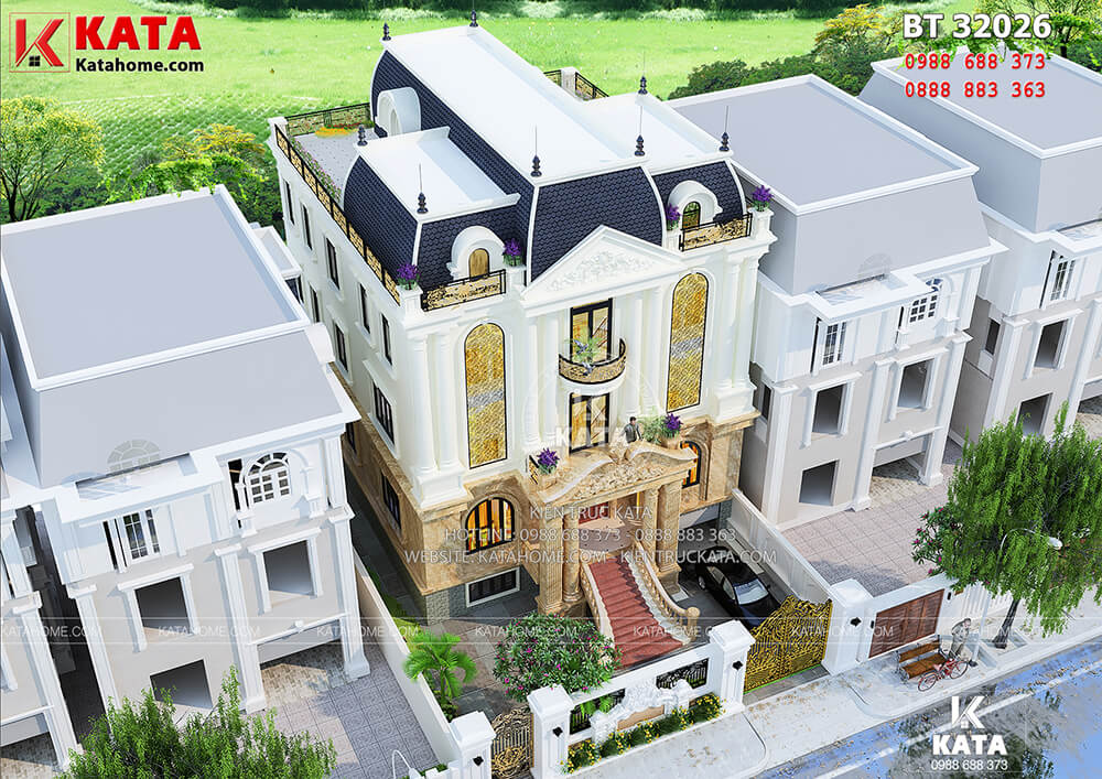 Thiết kế nhà 3 tầng tân cổ điển tại Thái Nguyên – Mã số: BT 32026