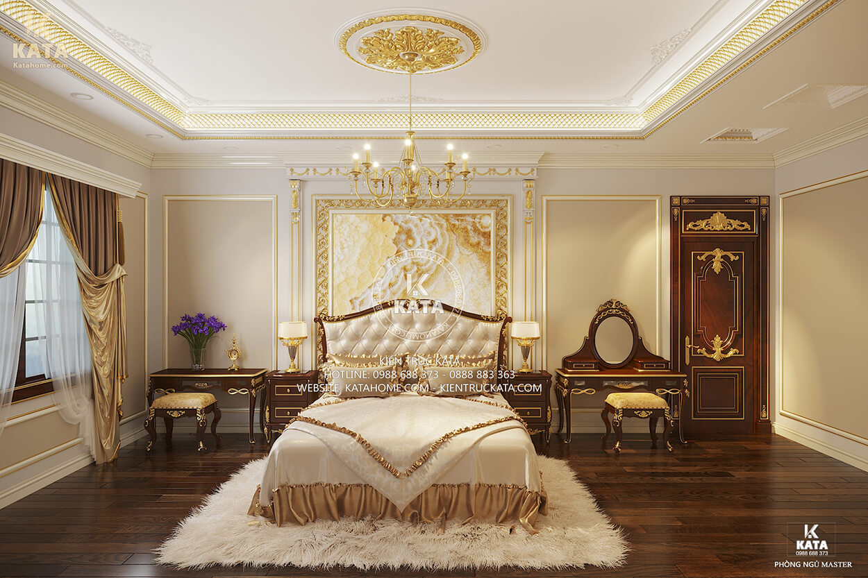 thiết kế nội thất Phòng ngủ theo phong cách tân cổ điển