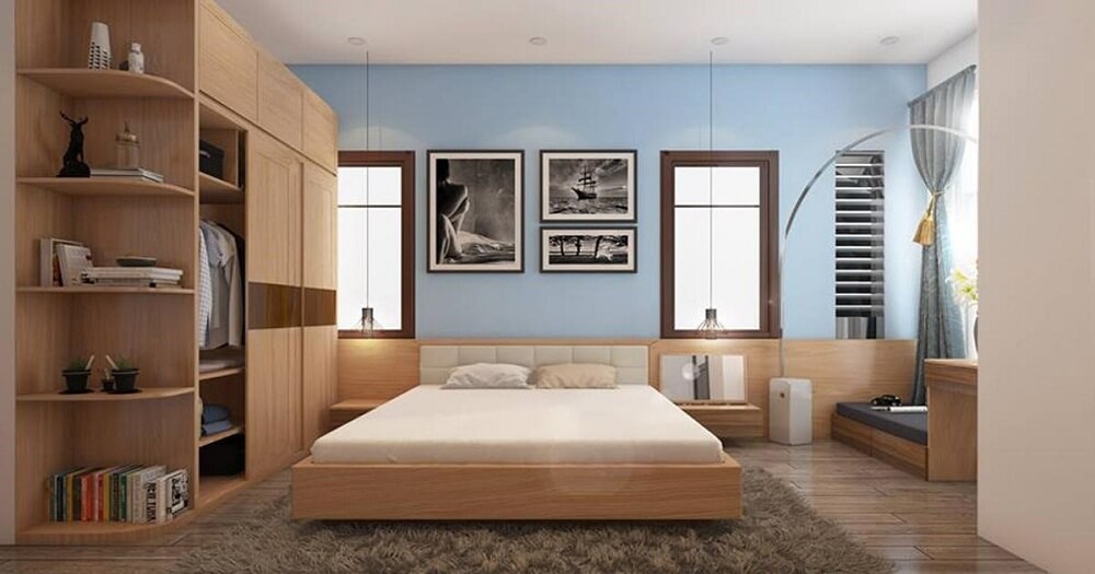Kê 2 tủ đầu giường đối xứng - Cách bố trí phòng ngủ đẹp