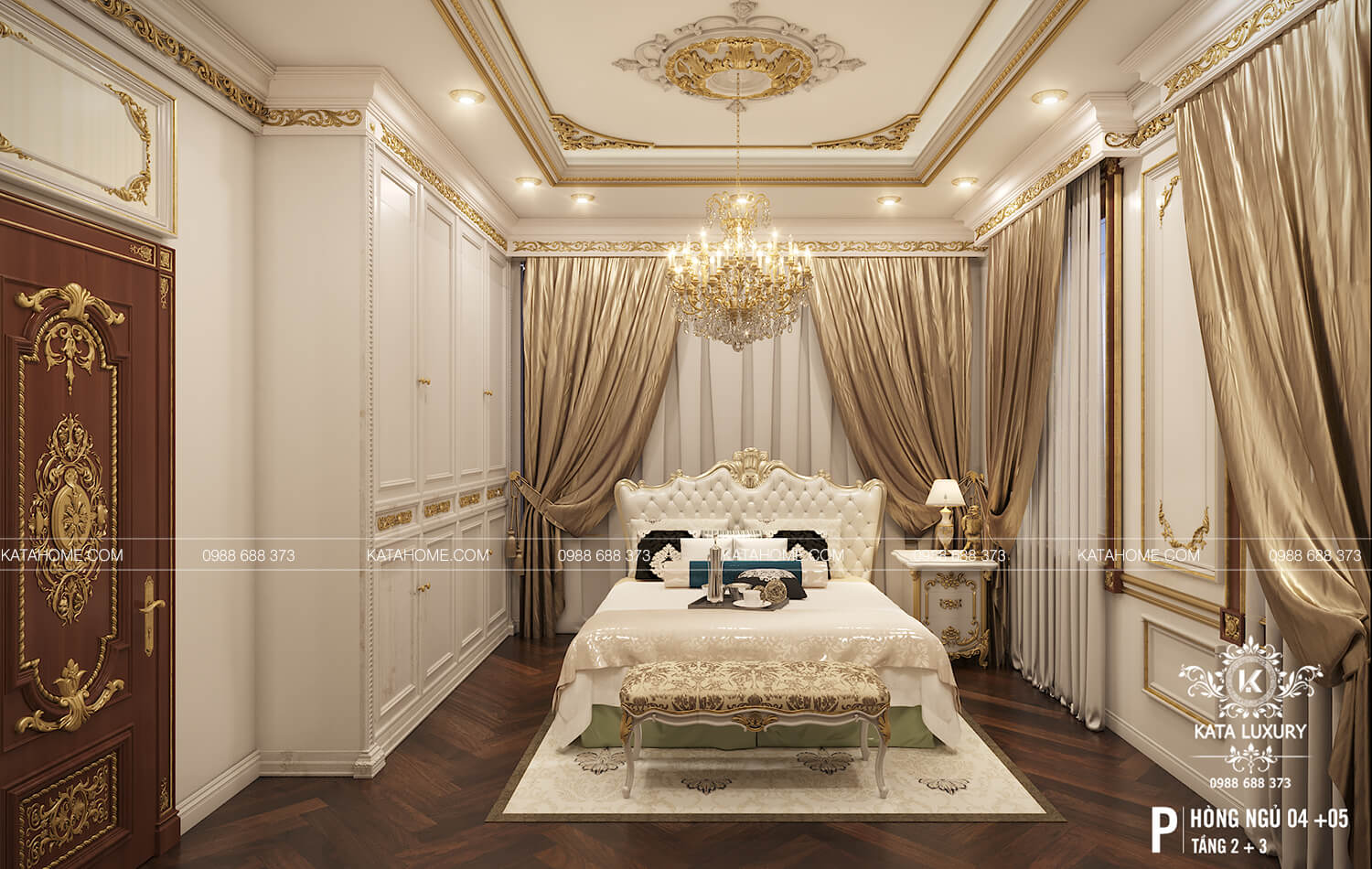 Mẫu thiết kế nội thất tân cổ điển đẹp cho phòng ngủ của con gái