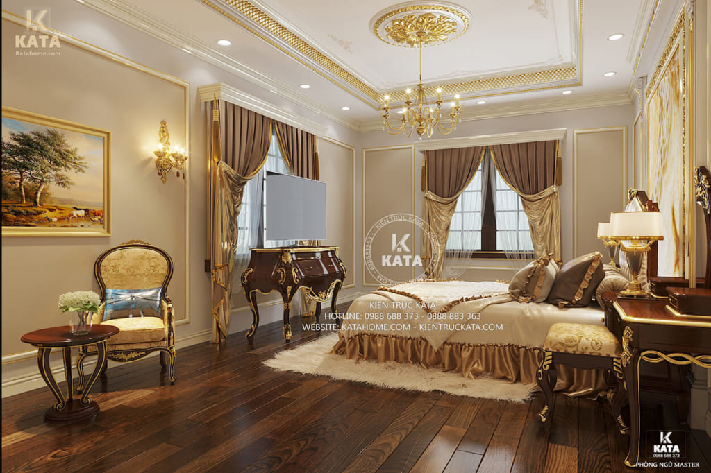 Thiết kế phòng ngủ theo phong cách tân cổ điển đẹp và hài hòa