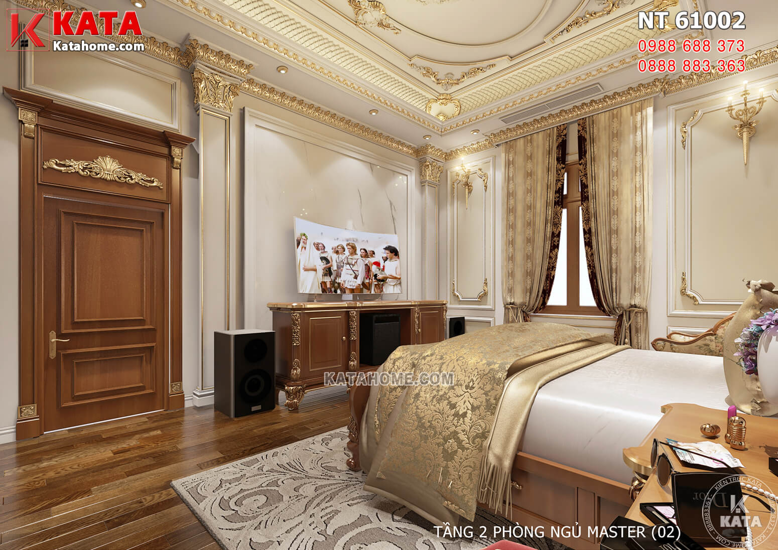 Hình ảnh: Không gian nội thất phòng ngủ Master mang vẻ đẹp tân cổ điển ấn tượng