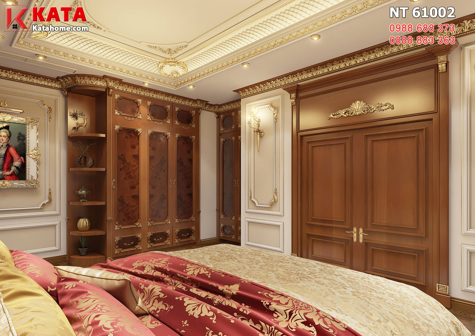 Hình ảnh: Phòng ngủ tầng 2 mang đậm dấu ấn của lối kiến trúc nội thất tân cổ điển