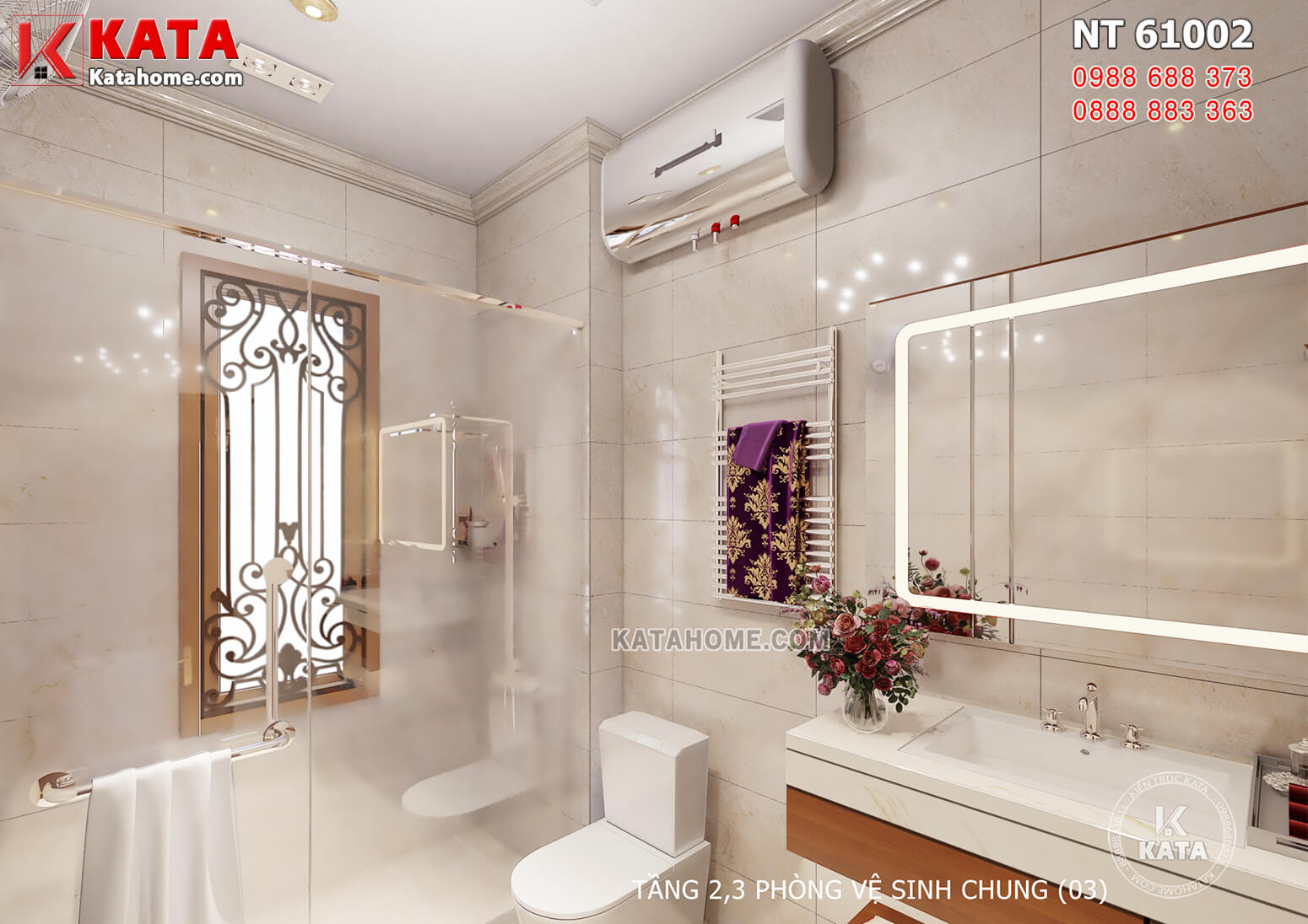 Hình ảnh: Thiết kế nội thất tân cổ điển đẹp cho không gian nhà vệ sinh