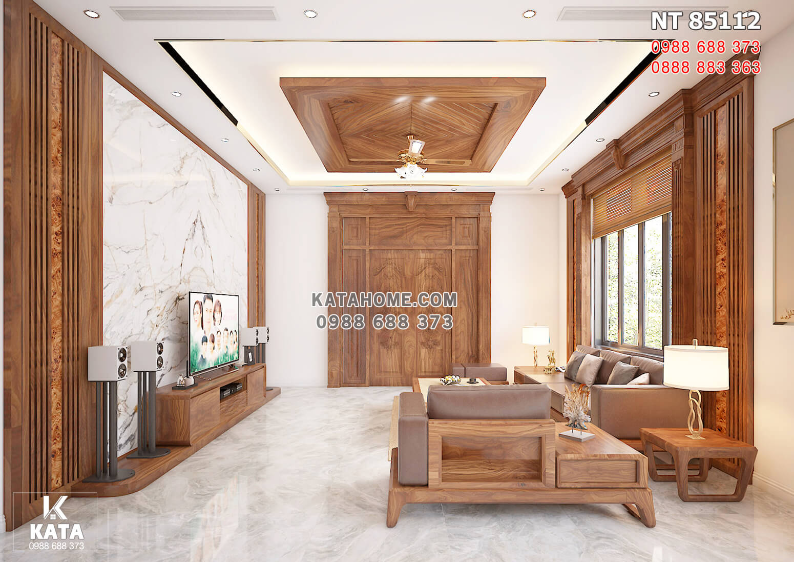 Hình ảnh: Thiết kế nội thất gỗ óc chó đẹp hiện đại