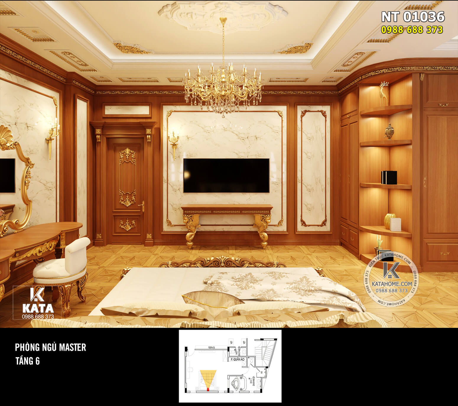 Hình ảnh: Đồ nội thất gỗ tạo điểm nhấn nhờ hệ hoa văn mạ vàng
