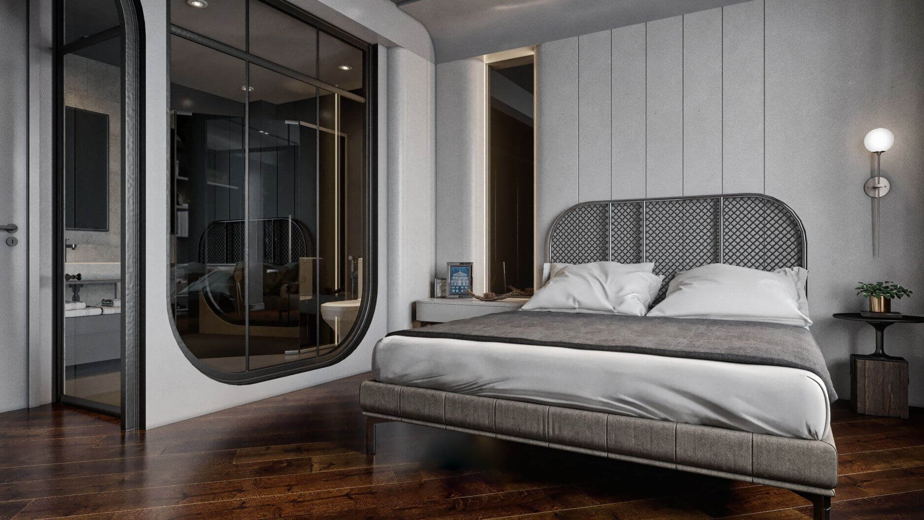 Hình ảnh: Thiết kế phòng ngủ khách sạn với gam màu tối