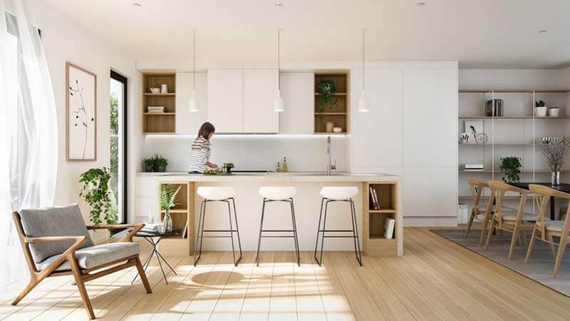Hình ảnh: Thiết kế căn hộ nhỏ 30m2 với không gian bếp nhỏ gọn