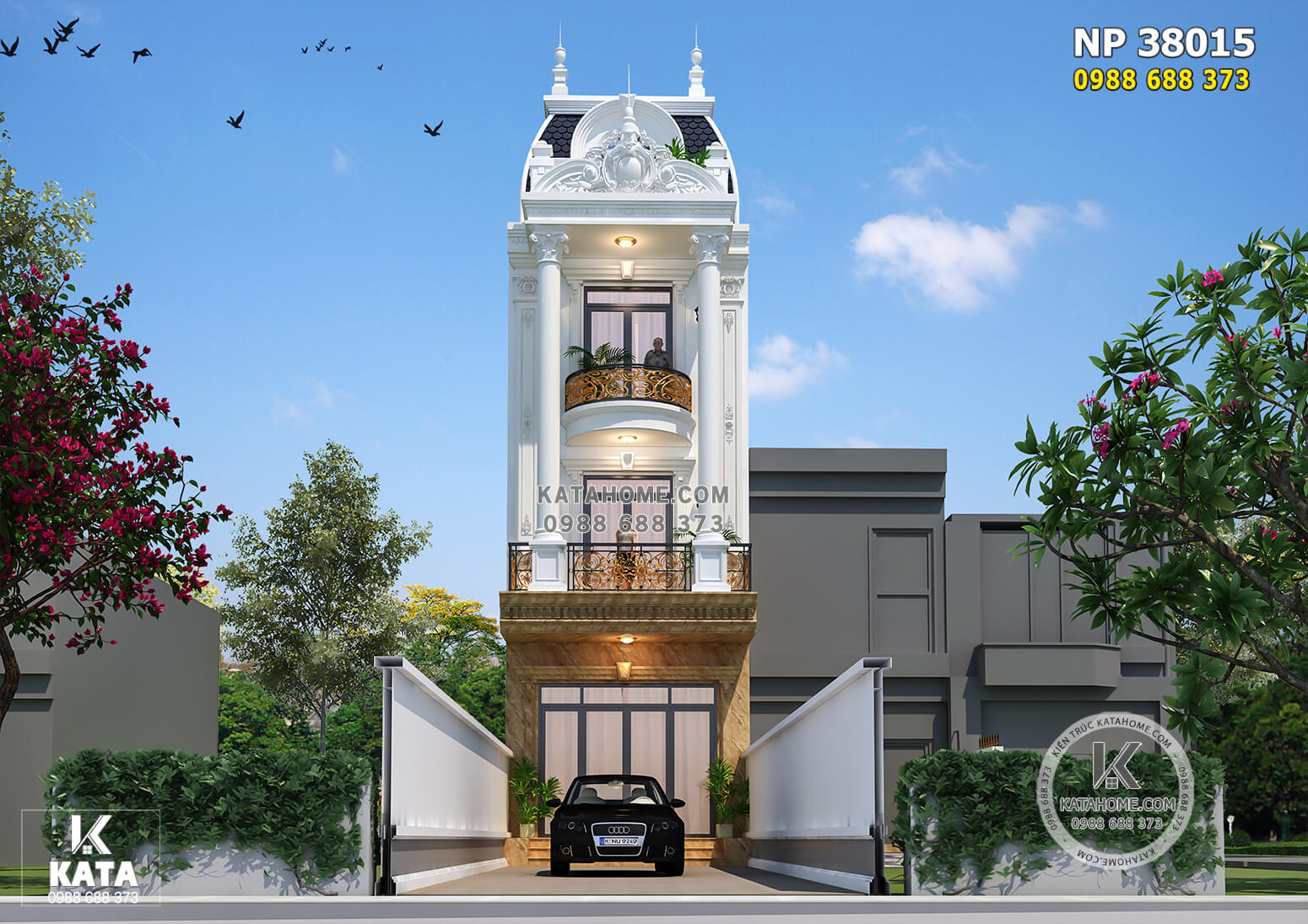 Mẫu thiết kế nhà phố 4 tầng 4,5x20m đẹp tại quận 3 | Phan Kiến Phát Co.,Ltd
