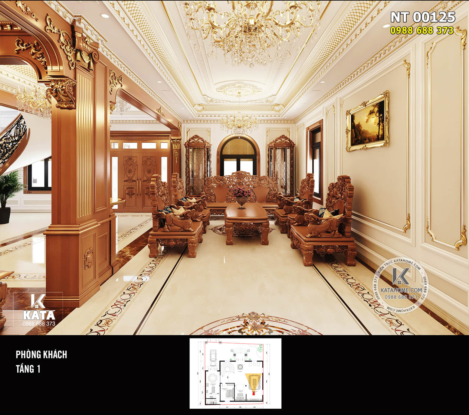 Hình ảnh: Phòng khách tân cổ điển trong ngôi biệt thự cao cấp