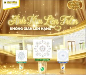 Hệ giải pháp trần thả Vĩnh Tường Ánh Kim cho không gian phòng khách